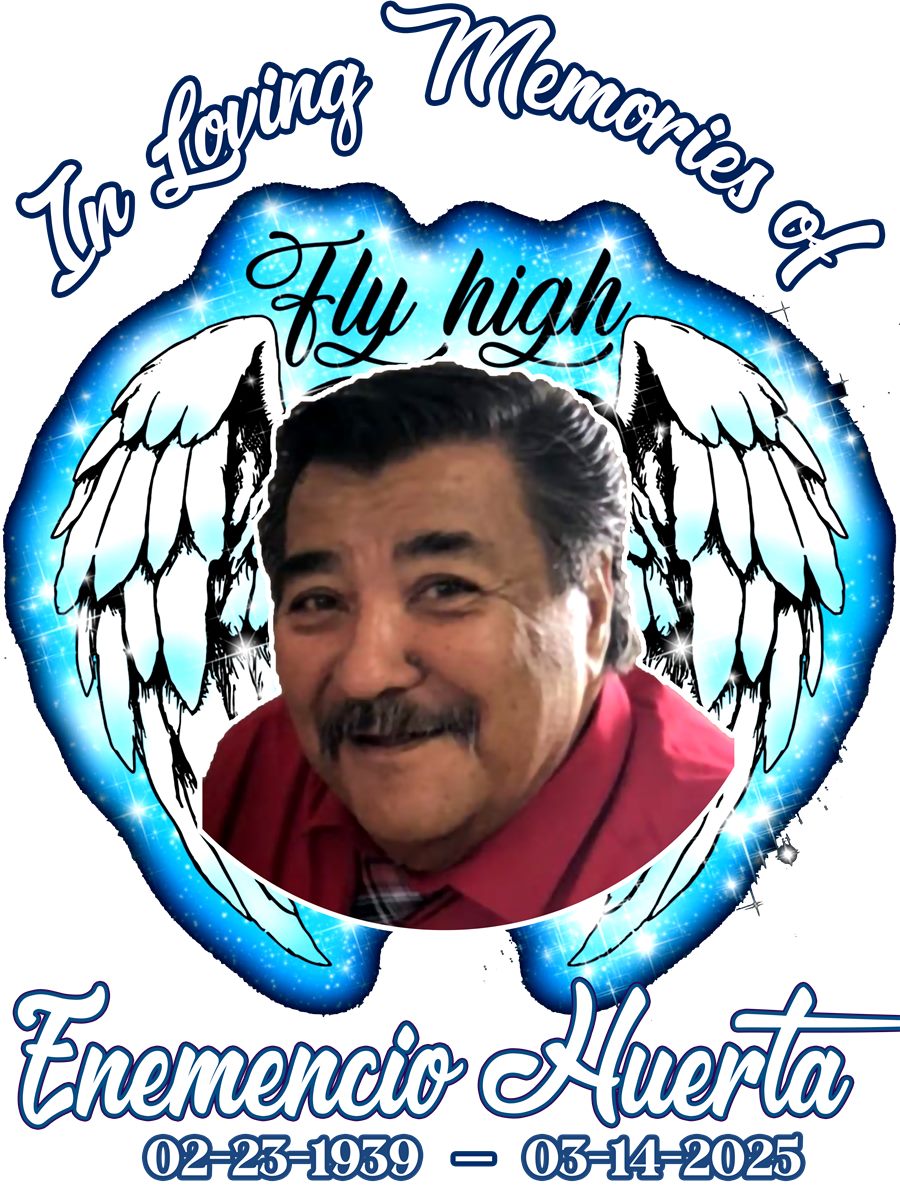 Custom memorial tribute design example — In Loving Memories of Enemencio Huerta